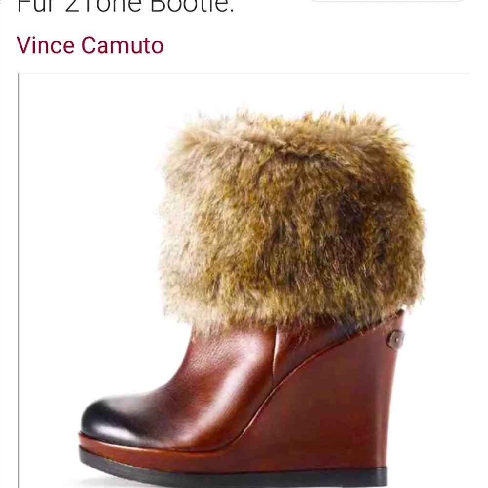 Vince Camuto fur booties two toned
